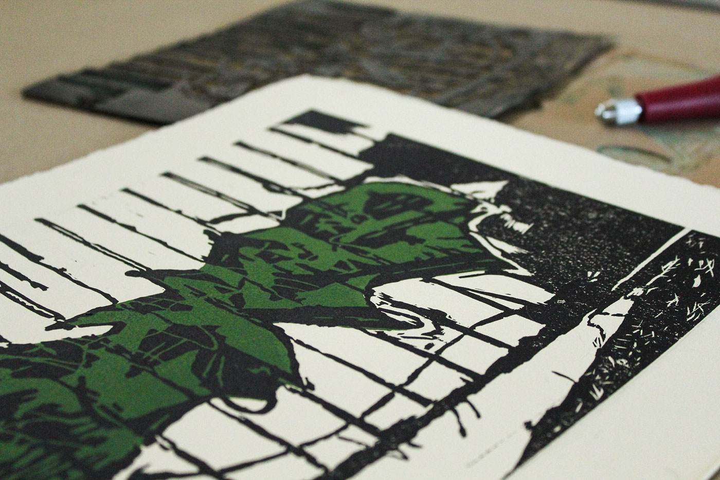 linocut printmaking block print linoleum etching print