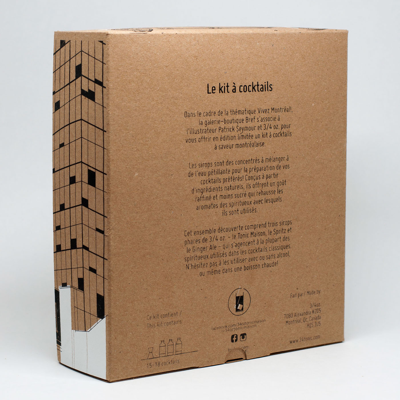 Packaging product Montreal design graphic concept tonic gin cocktail kit