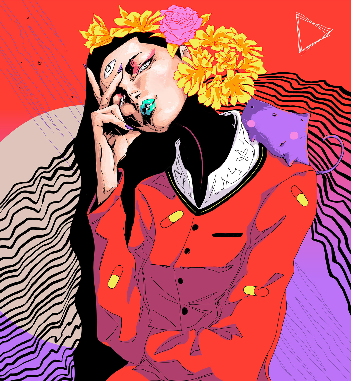 Digital Art  Fashion  fashion illustration ILLUSTRATION  Illustrator portrait punk queen trendy