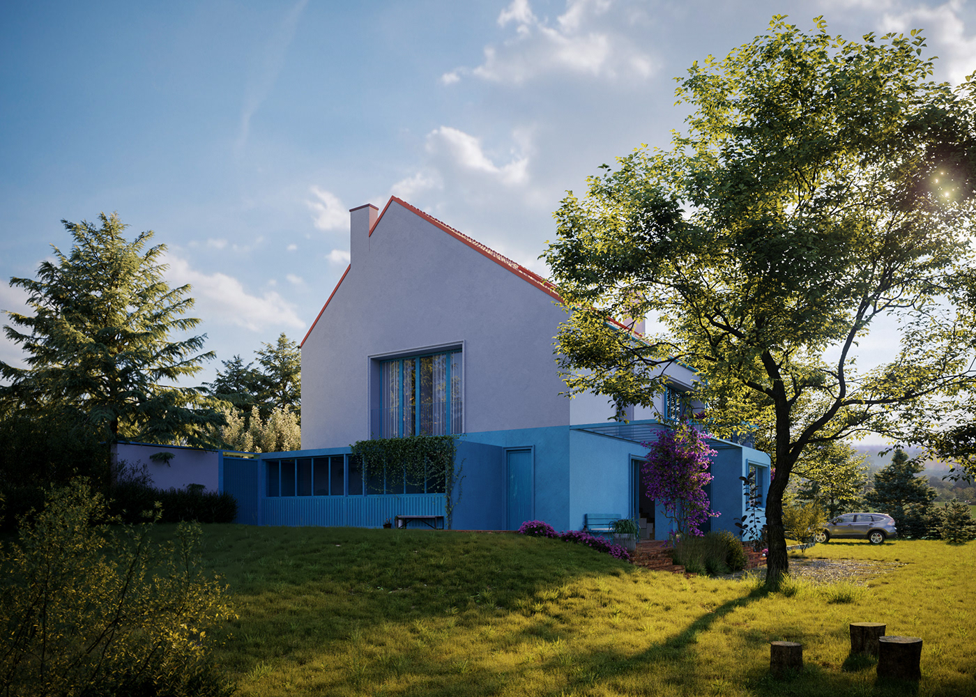 2DR studio architecture archviz CGI Czech Republic exterior Render visualization Cottage