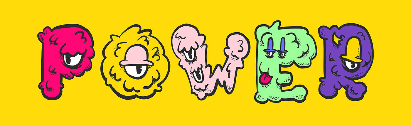 cartoon characterdesign fluffy fontdesign graphicdesign ILLUSTRATION  monster