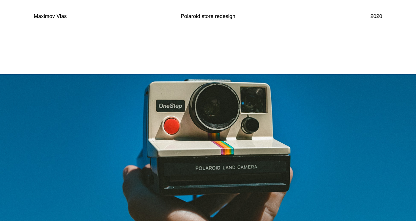 camera concept Minimalism photo POLAROID redesign store UI ux Webdesign