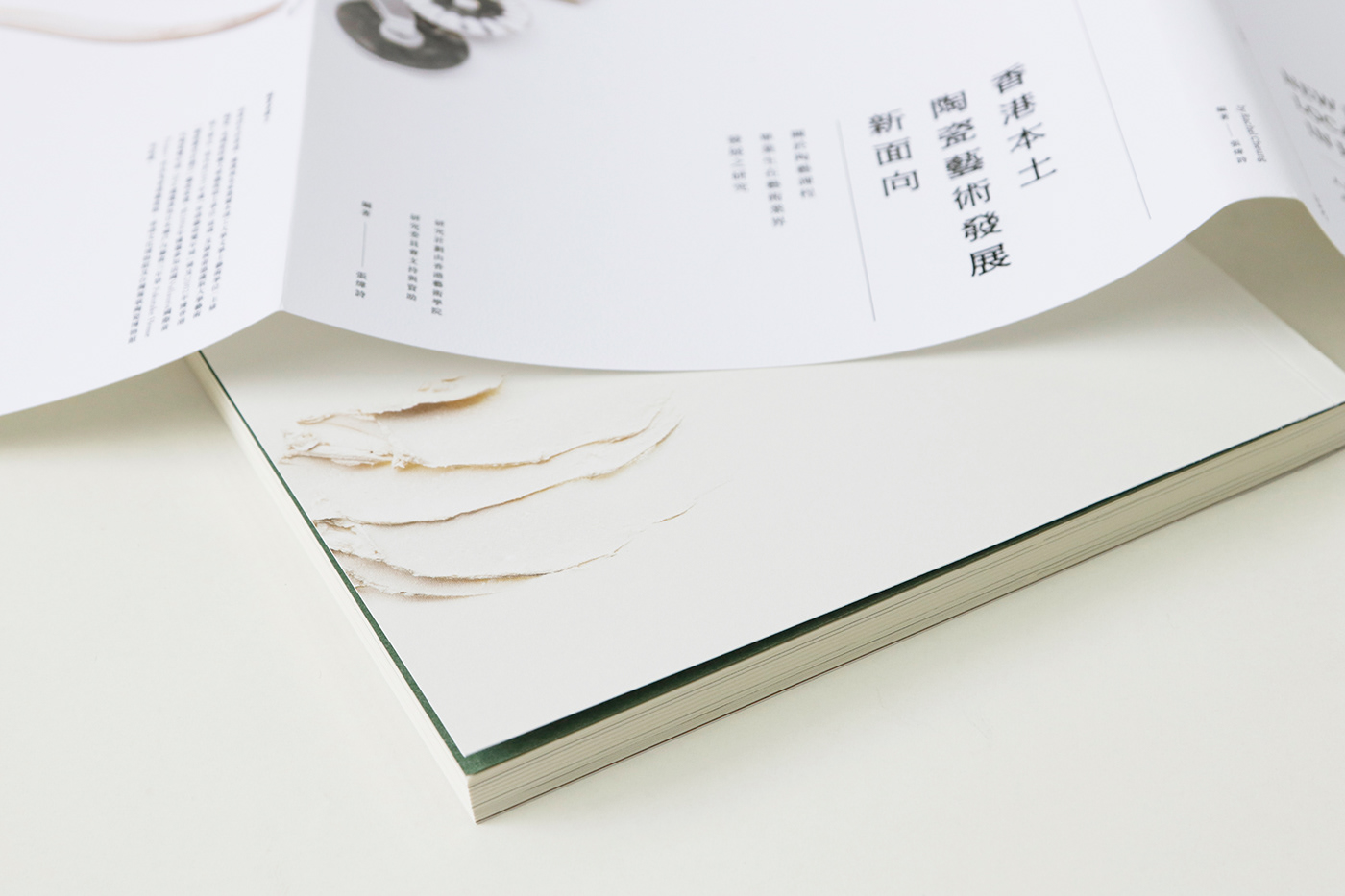 book graphic design  Layout bilingual publication minimal print ceramic art