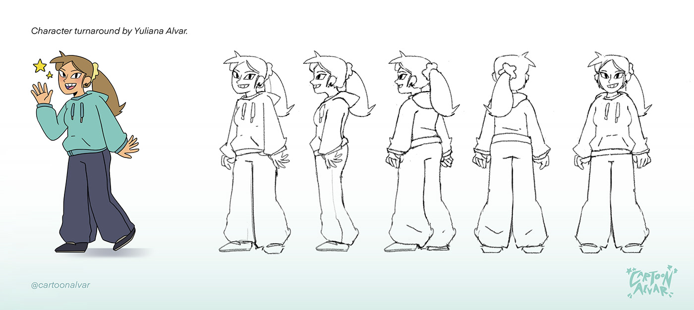 cartoon digitalart Procreate sketch concept art characterdesign turnaround turnarounds