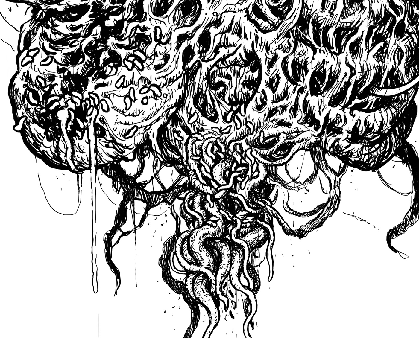 anime death metal Drawing  ghost gore Horror Art horrormanga manga portrait
