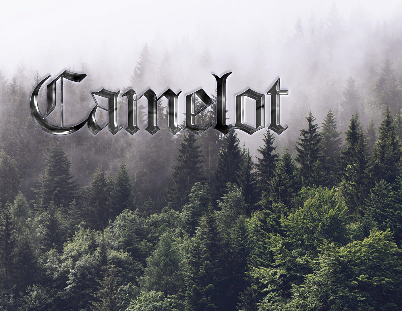 text typography   metal Camelot metallic graphic design  photoshop