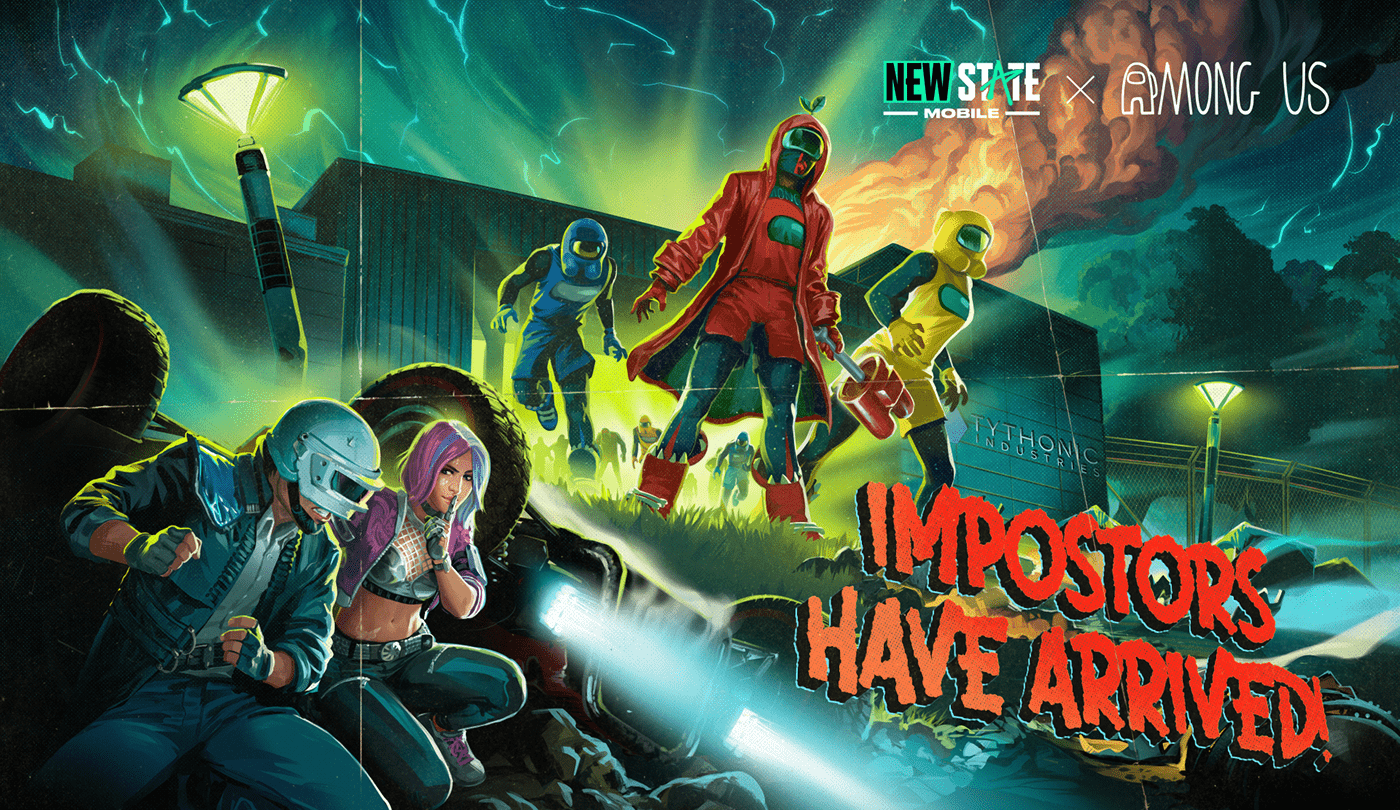aliens among us invasion key art movie poster pubg pulp Retro Scifi videogame