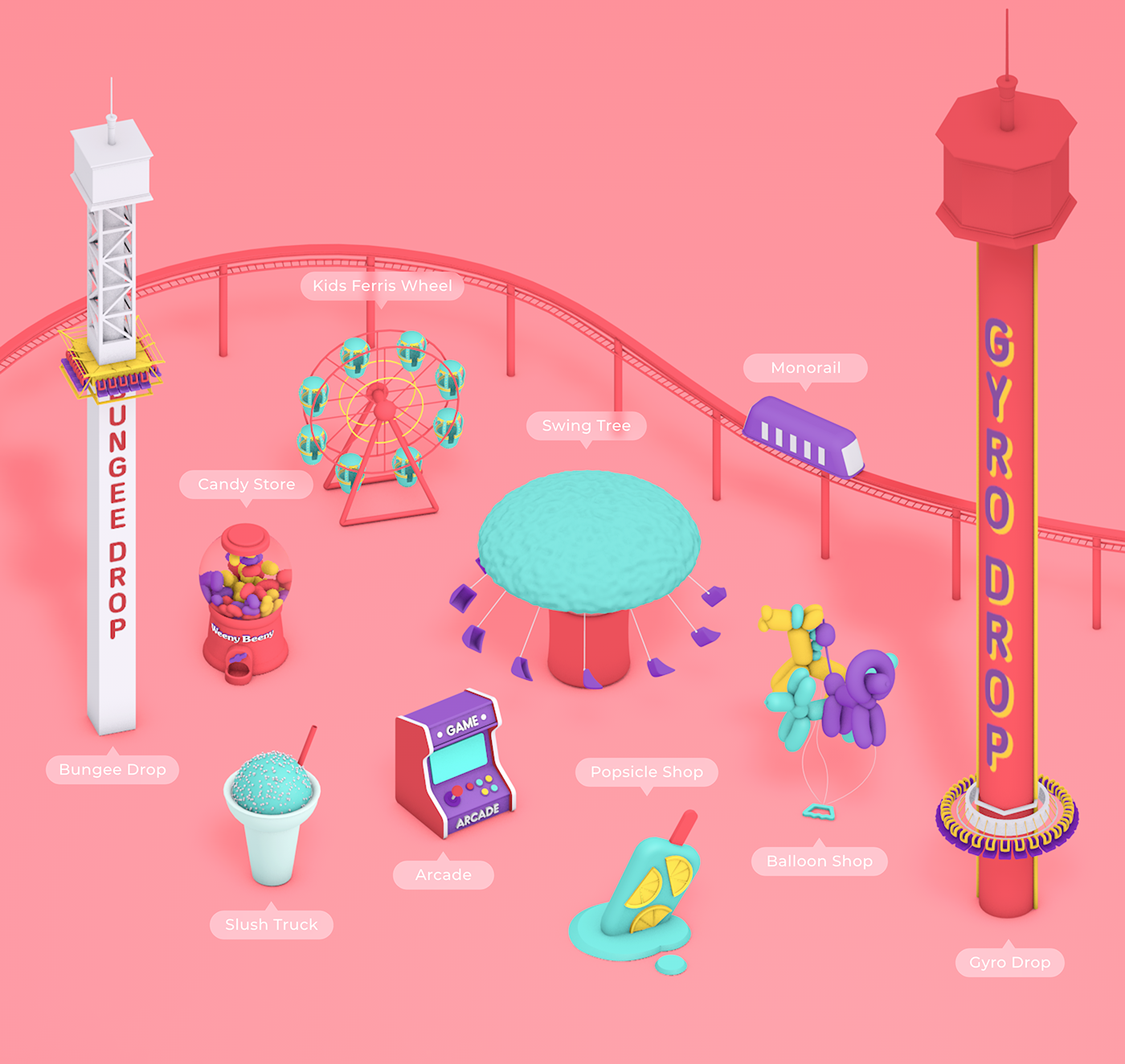 amusement park app UI Theme Park interaction ux uxui GUI adobeawards Micro Interaction