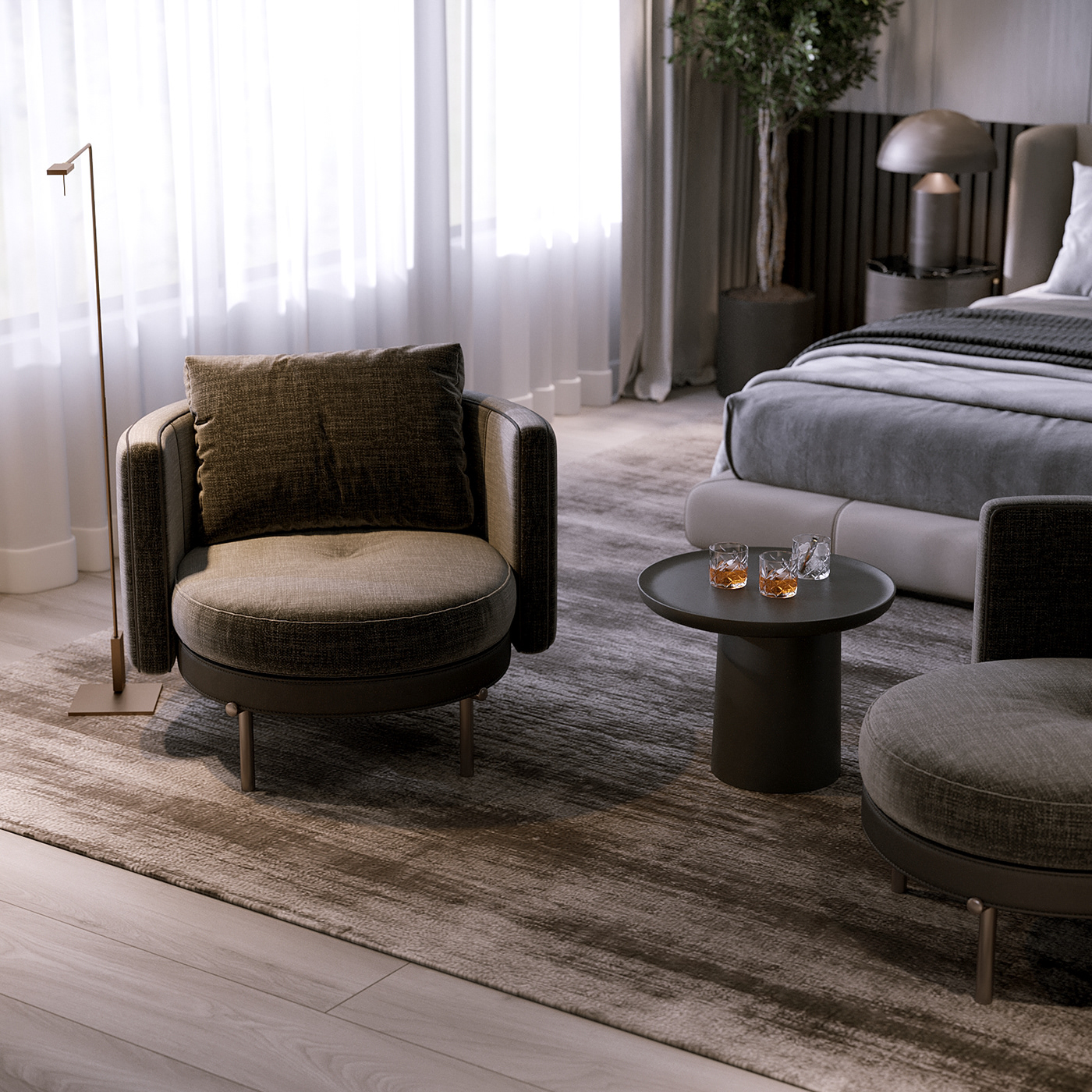 3D 3ds max architecture bedroom corona Interior interior design  modern Render visualization
