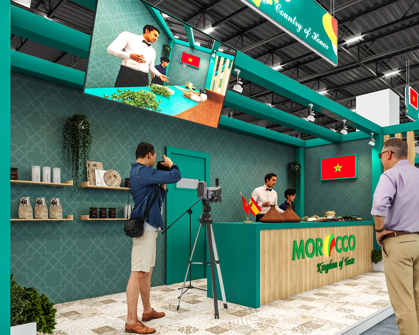 Exhibition  food exhibition Morocco Exhibition Design  pavilion EACCE food from morocco