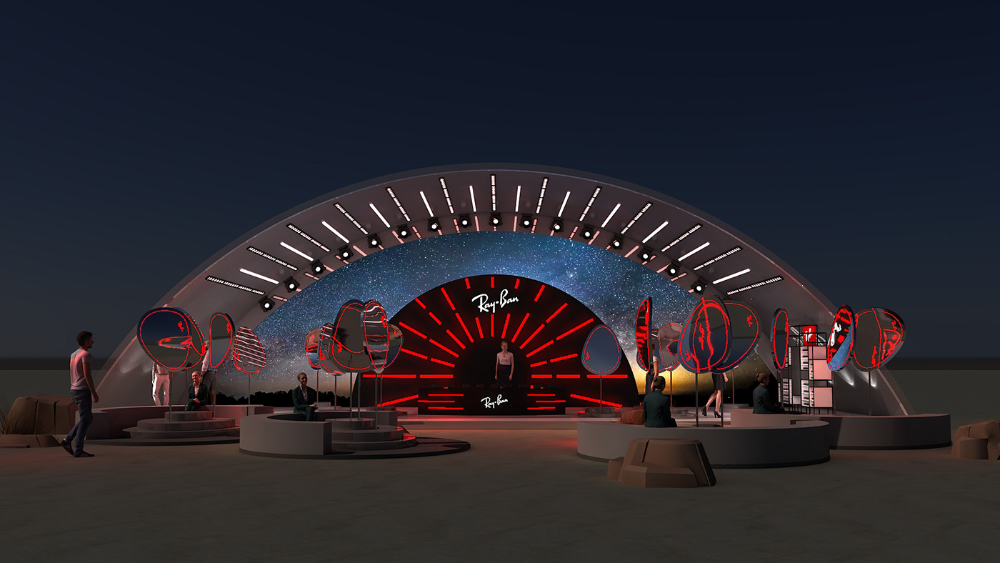 rayban Event Stage architecture Exhibition  Stand booth expo Magnetic Fields Festival Rayban event