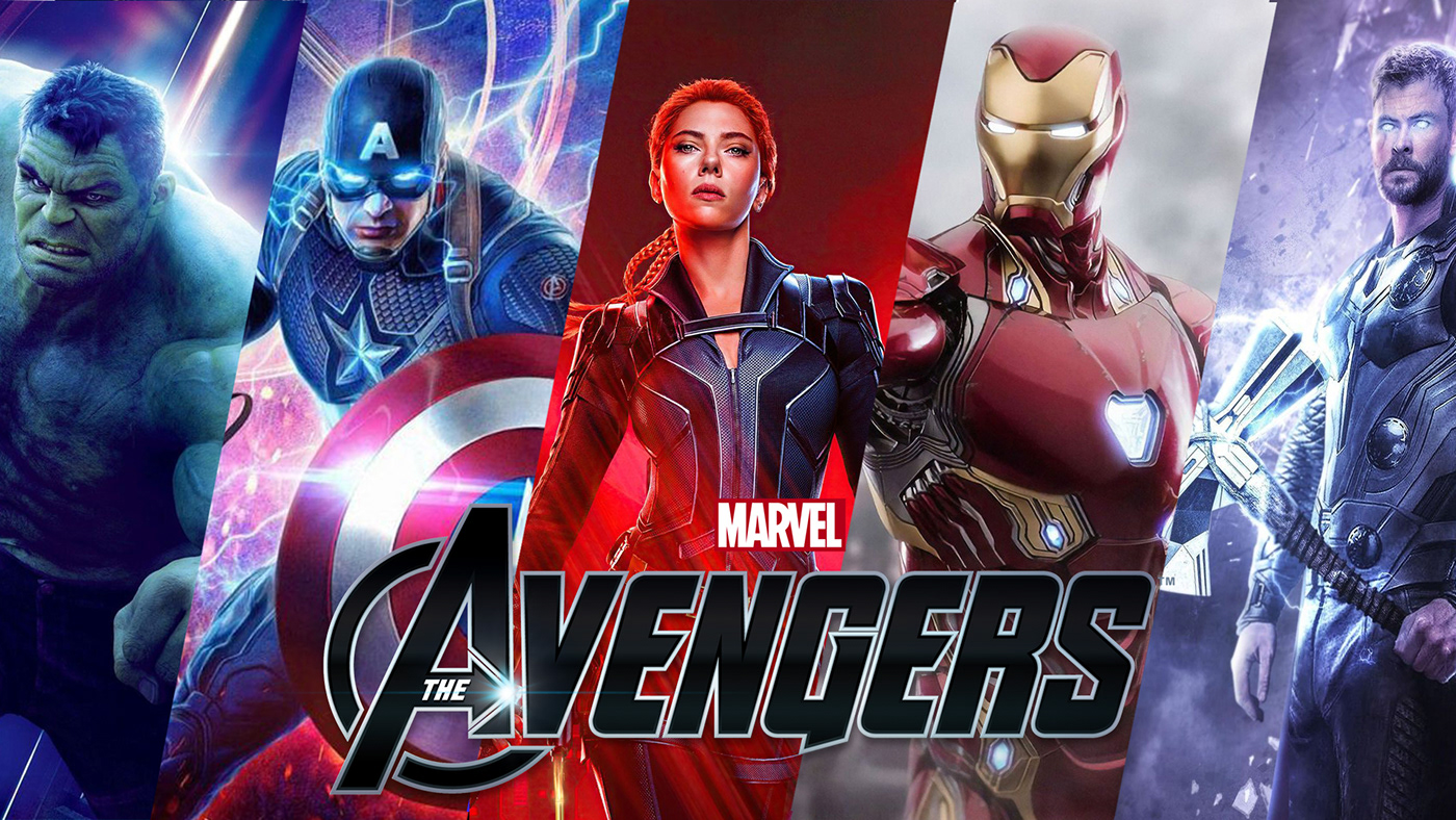 Movies Poster graphic design  photoshop Avengers iron man captain america Thor Hulk marvel