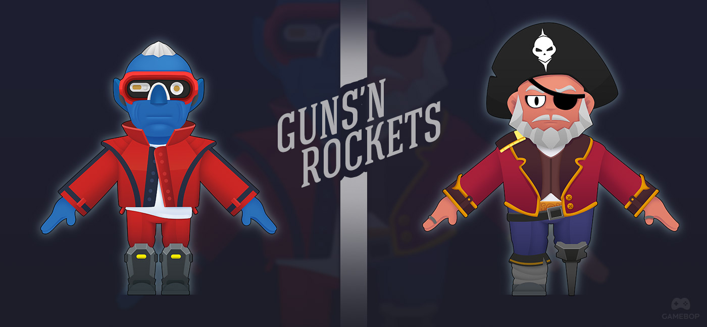 2D 2d digital casual Character Game Art gamebop guns'n rockets