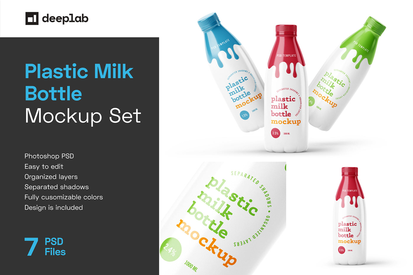 Ayran bottle Label milk Mockup Packaging photoshop plastic yogurt free