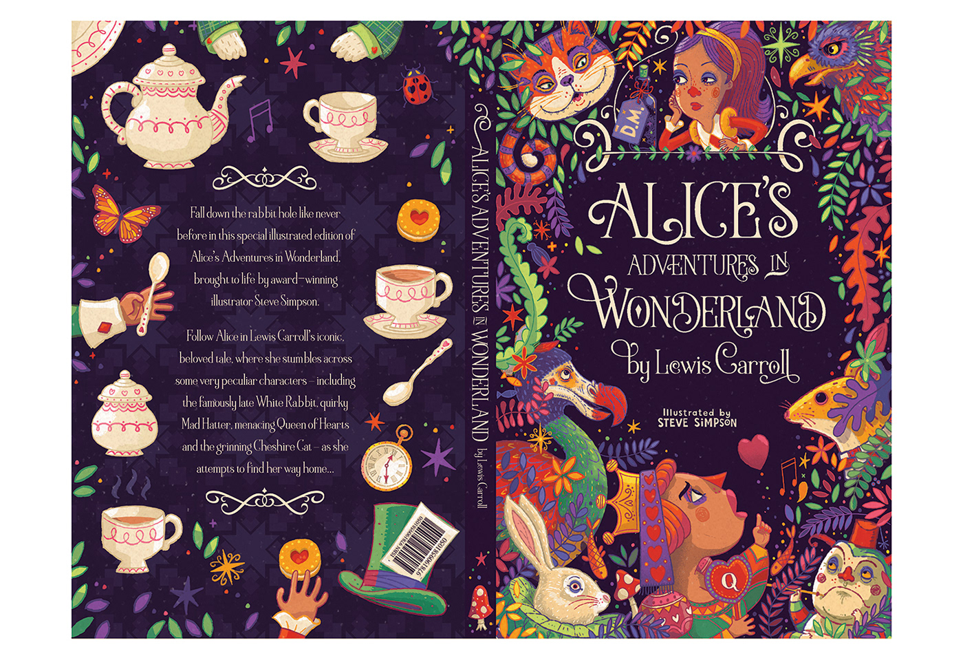 Alice in Wonderland. animals book cheshire cat Fun girl HAND LETTERING illustrated lewis carroll mad hatter