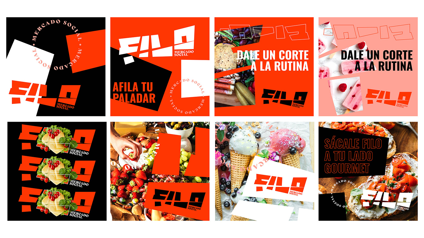 edge Filo food design gourmet Logotype market Mercado mercado social social visual identity