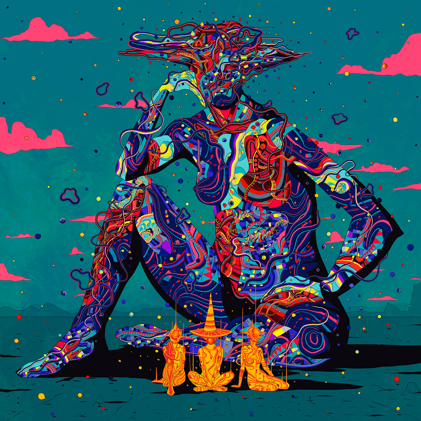 album cover art art print colorful Digital Art  ILLUSTRATION  Pop Art pop surrealism psychedelic art surrealism