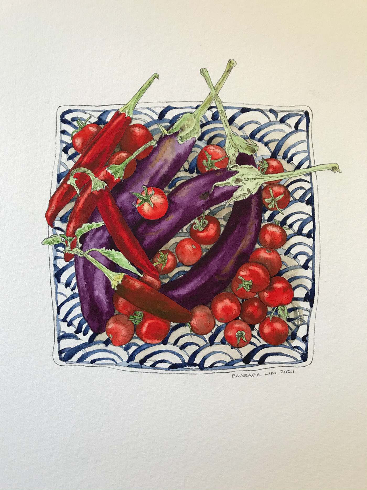 CSA eggplants food art food illustration i paint what i eat peppers tomatoes veggie lover veggies watercolour
