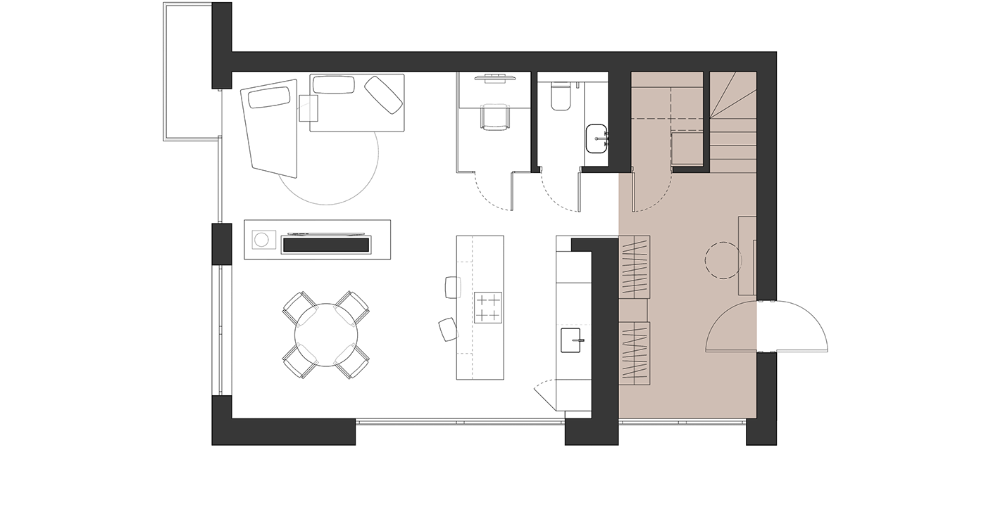 apartment design hallway Interior interior design  Minimalism Render visualization