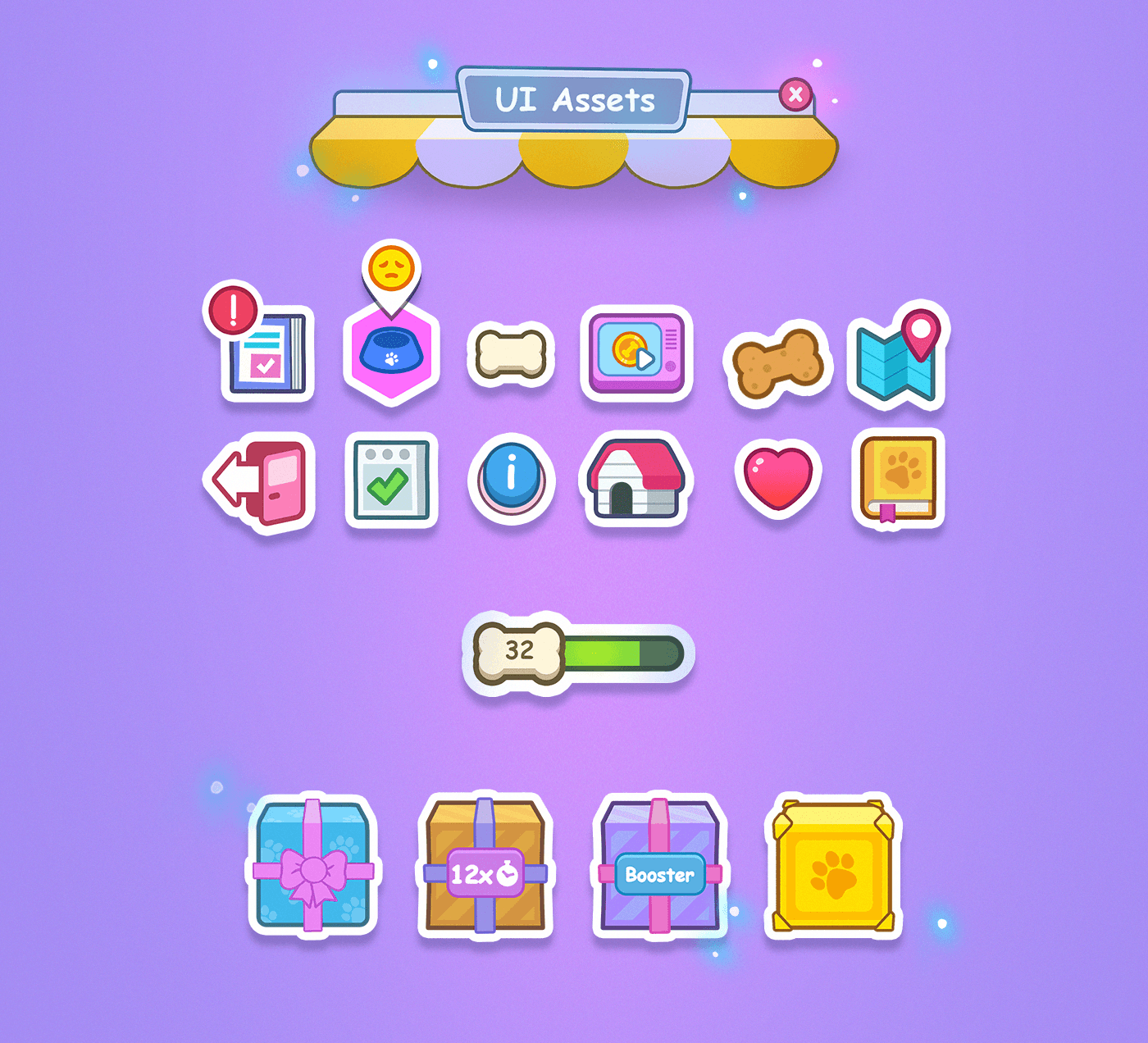 Game Art 2D mobile game art direction  Casual games game ui