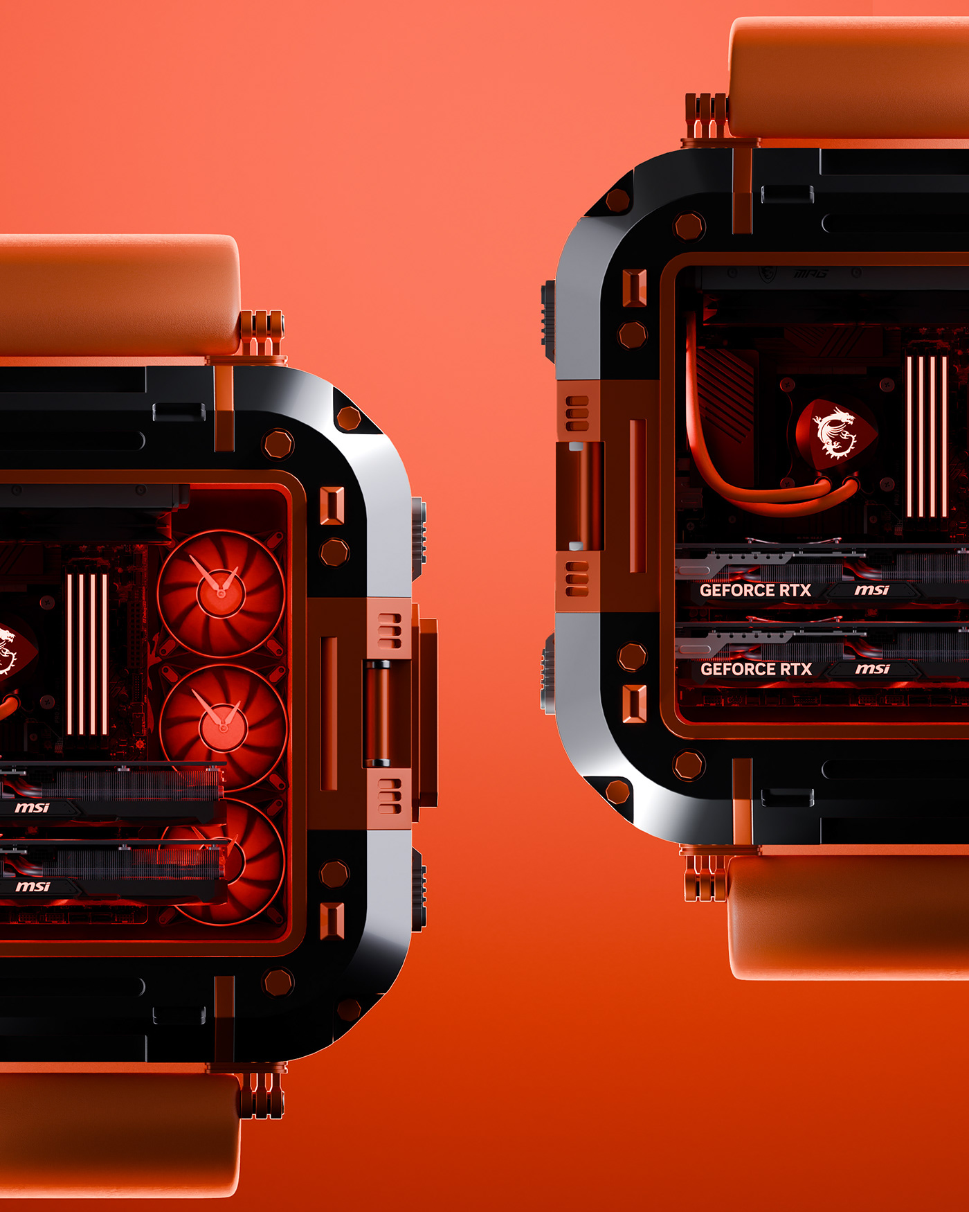 CGI product design  blender 3D Gaming PC watch design