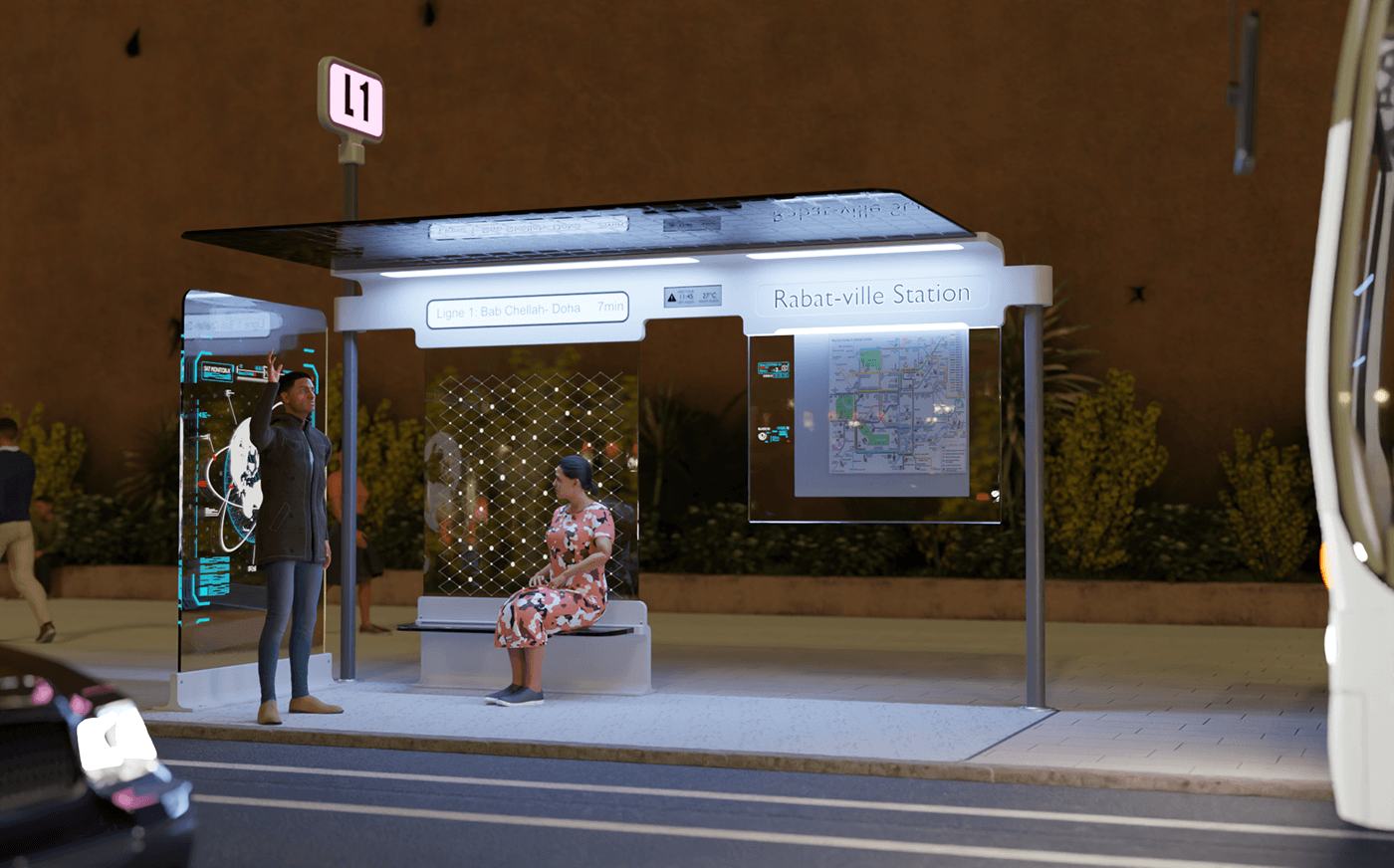 Urban architectural design urbanism   city Busstation