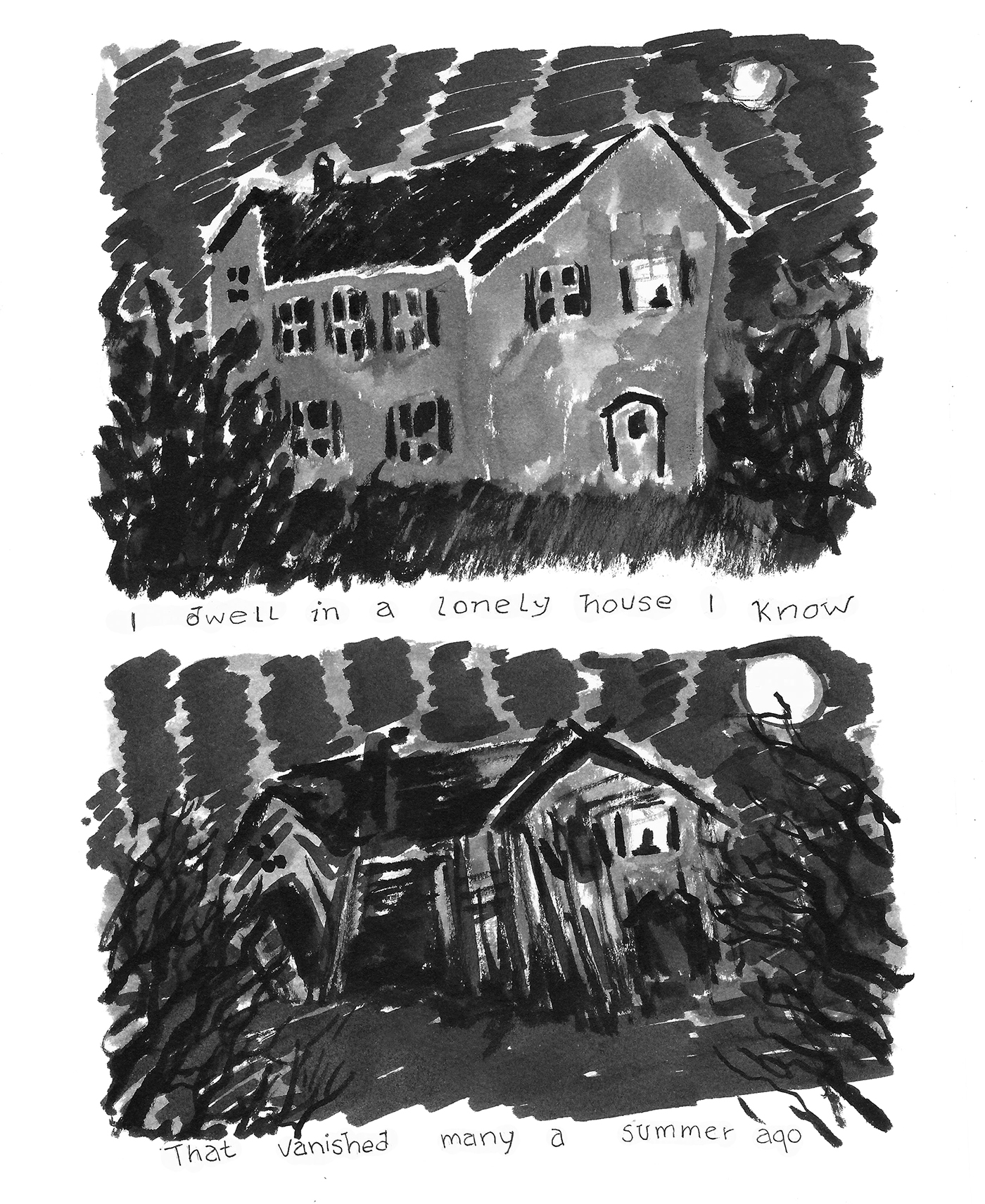 comic haunted house spooky