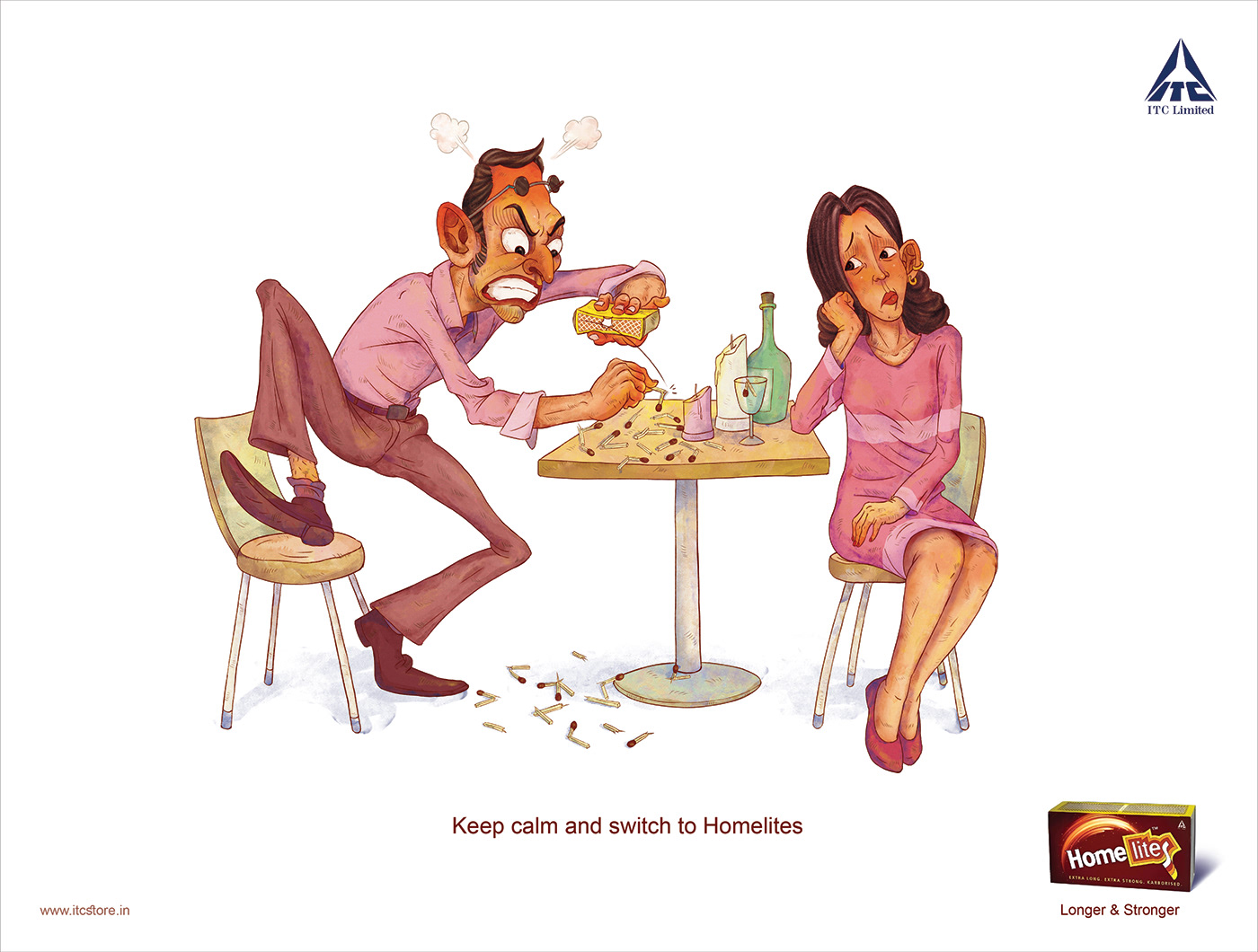 ILLUSTRATION  Character design  campaign Matchbox Advertising  funny illustration homelites ITC Itc india