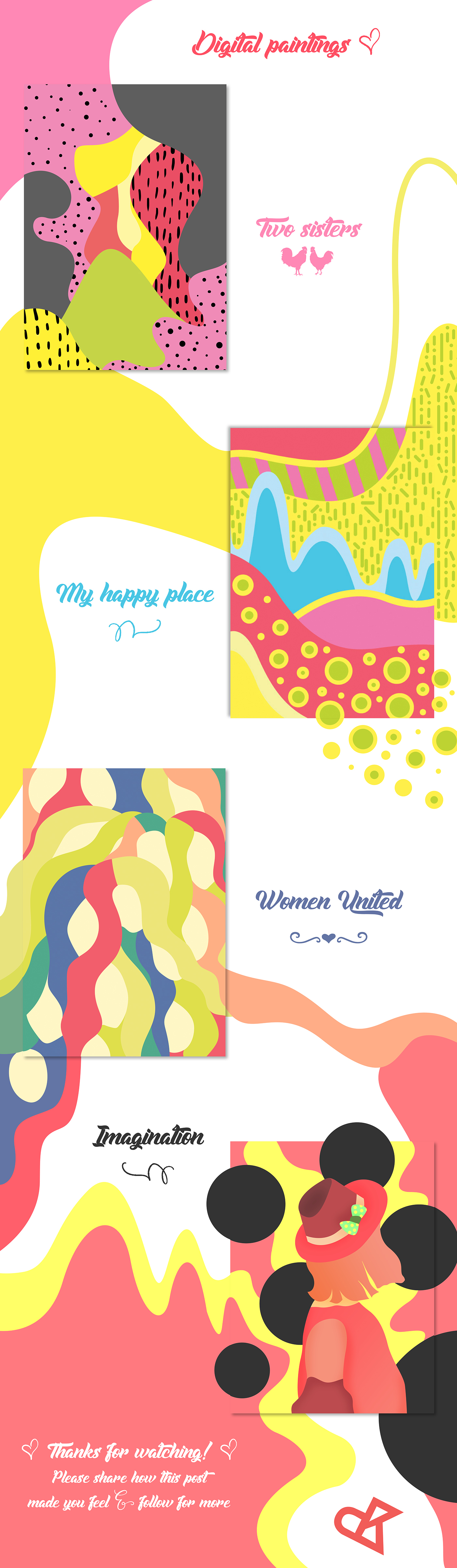 Patterns colorful colors bright colors ILLUSTRATION  Illustrator happy modern art feminist girly