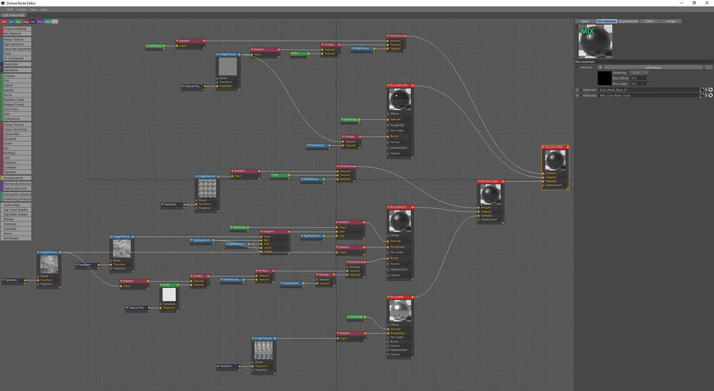 Gun Shellcase simulation Eject Octane Render cinema 4d Rapahel Rau Silverwing