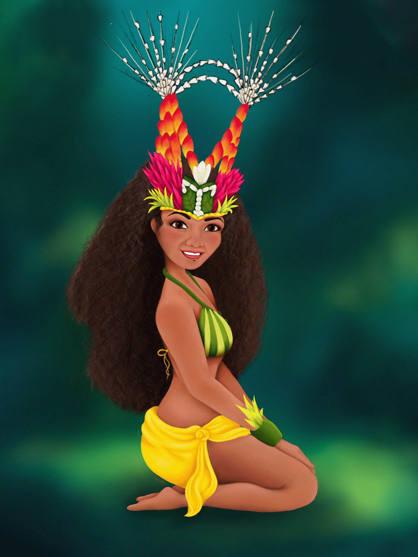 animation  danse disney ILLUSTRATION  Matatini Moana ori tahiti polynésie portrait tahiti