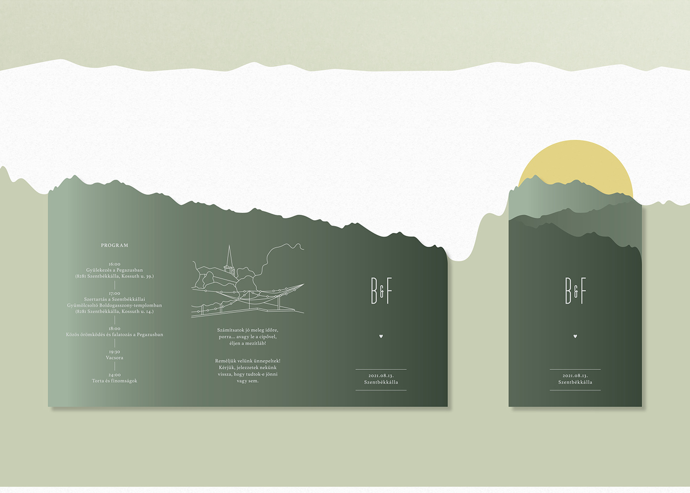 card design gradient hill Invitation marriage Nature Photography  Stationery wedding