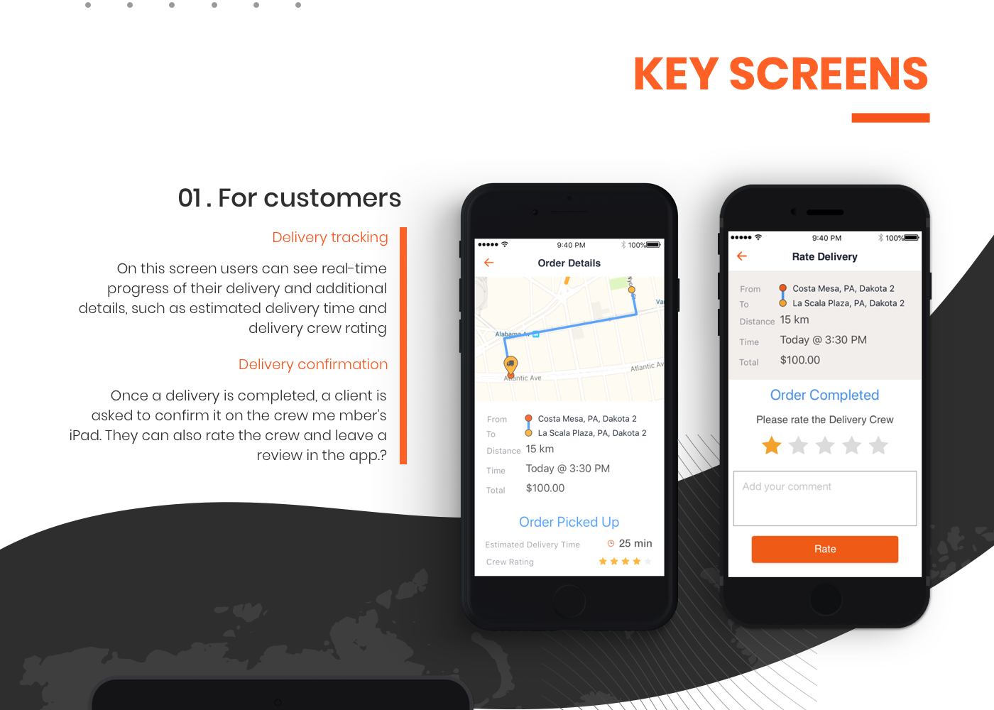 Mobile app Interface Interactions On-demand delivery delivery managing iOS App Development driver dashboard payment