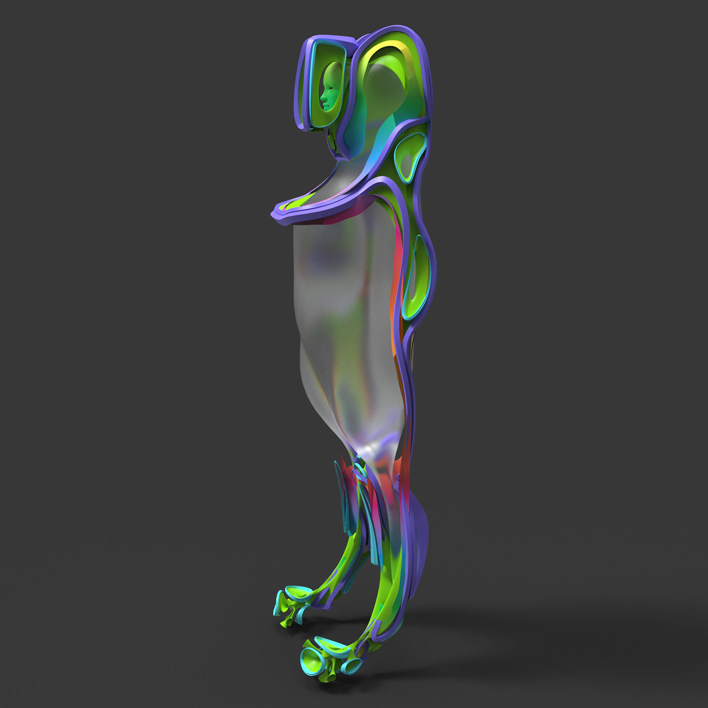 abstract alien body Character creature Cyborg girl Procedural sculpture surrealism