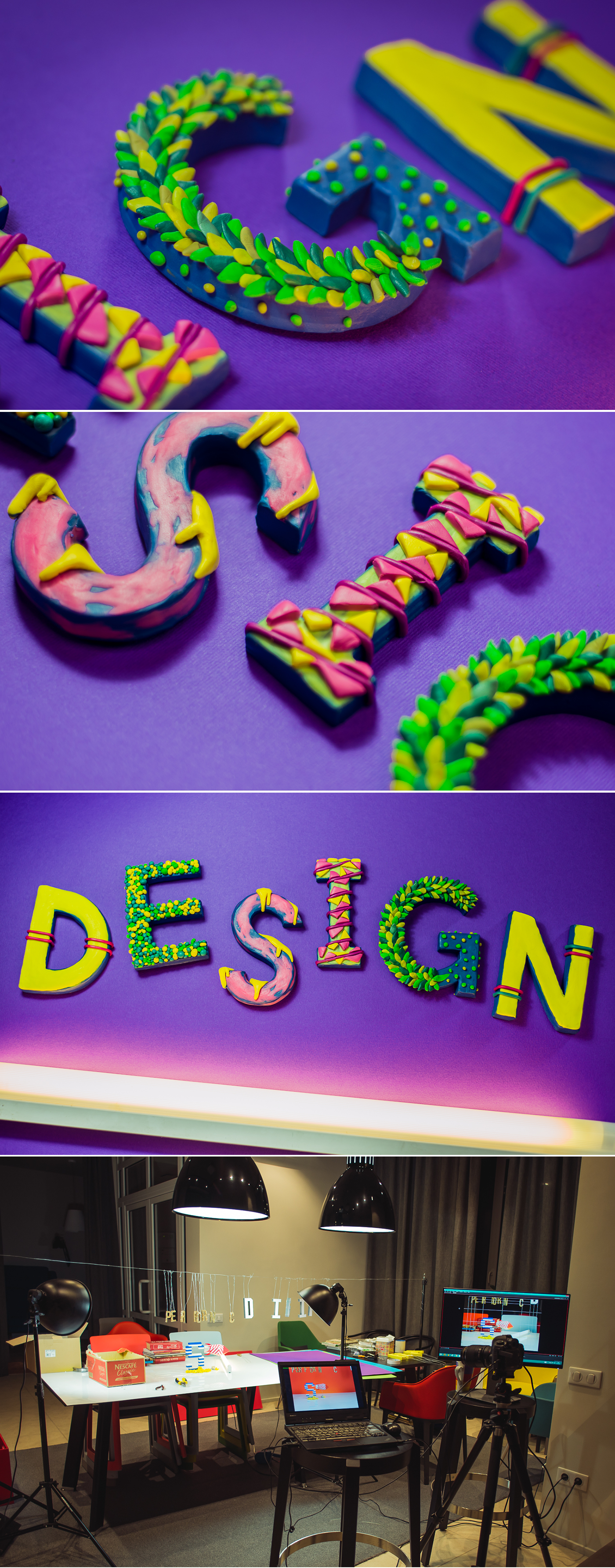clay animation stop motion paper craft clay lettering cel motion material design craft plastic video minimal type
