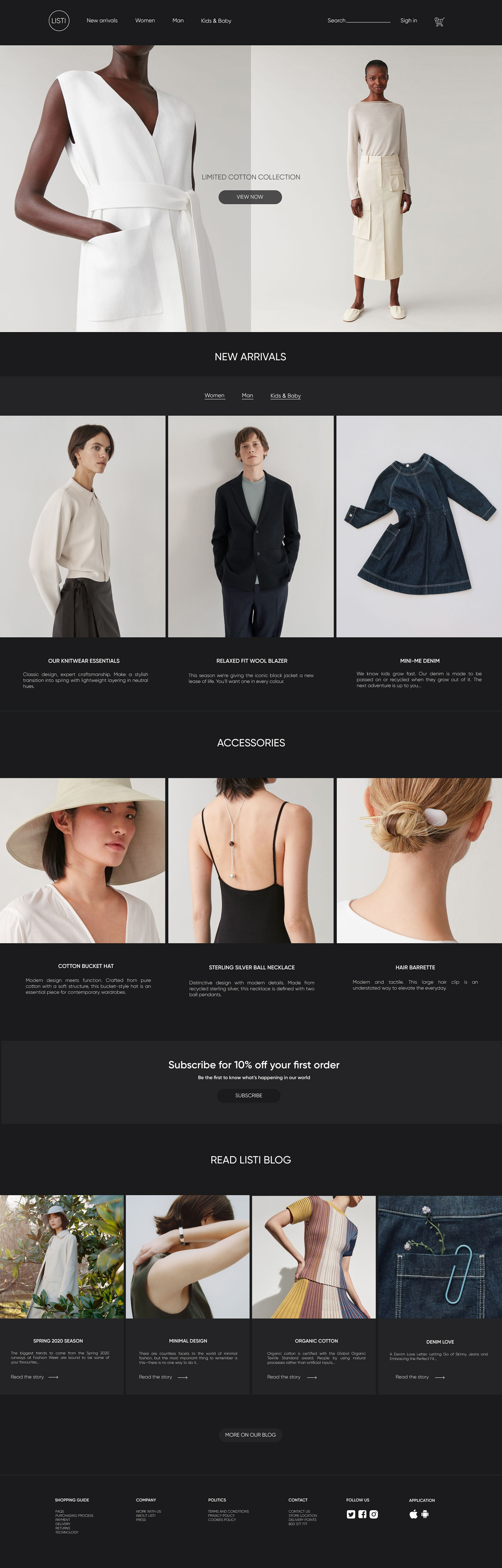 clothes Fashion  Figma homepage site stile UI Web Webdesign Website