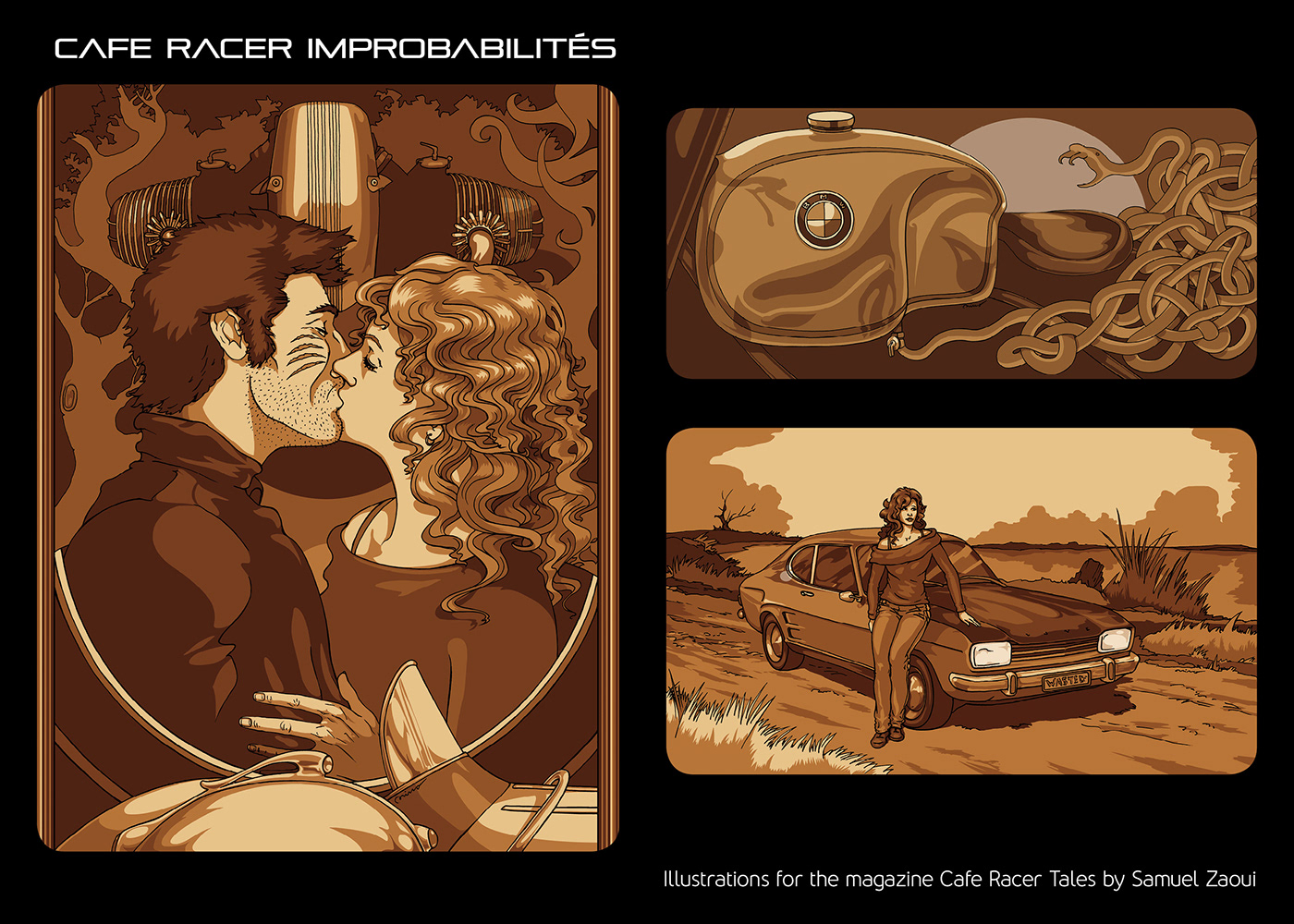 illustrations for the magazine Cafe racer