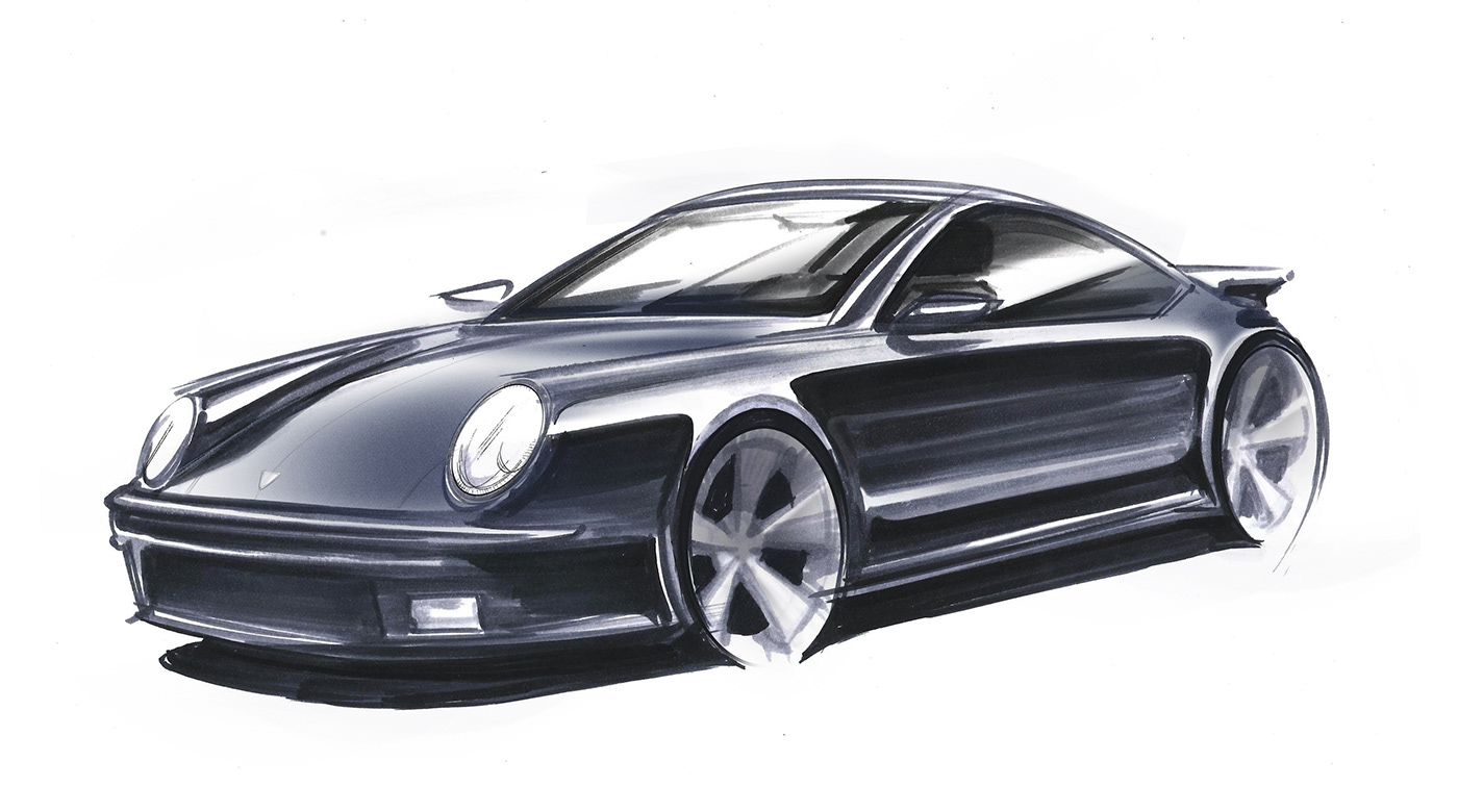 car sketch wacom Marker photoshop design sketch automotive   ballpoint pen Digital Sketch design