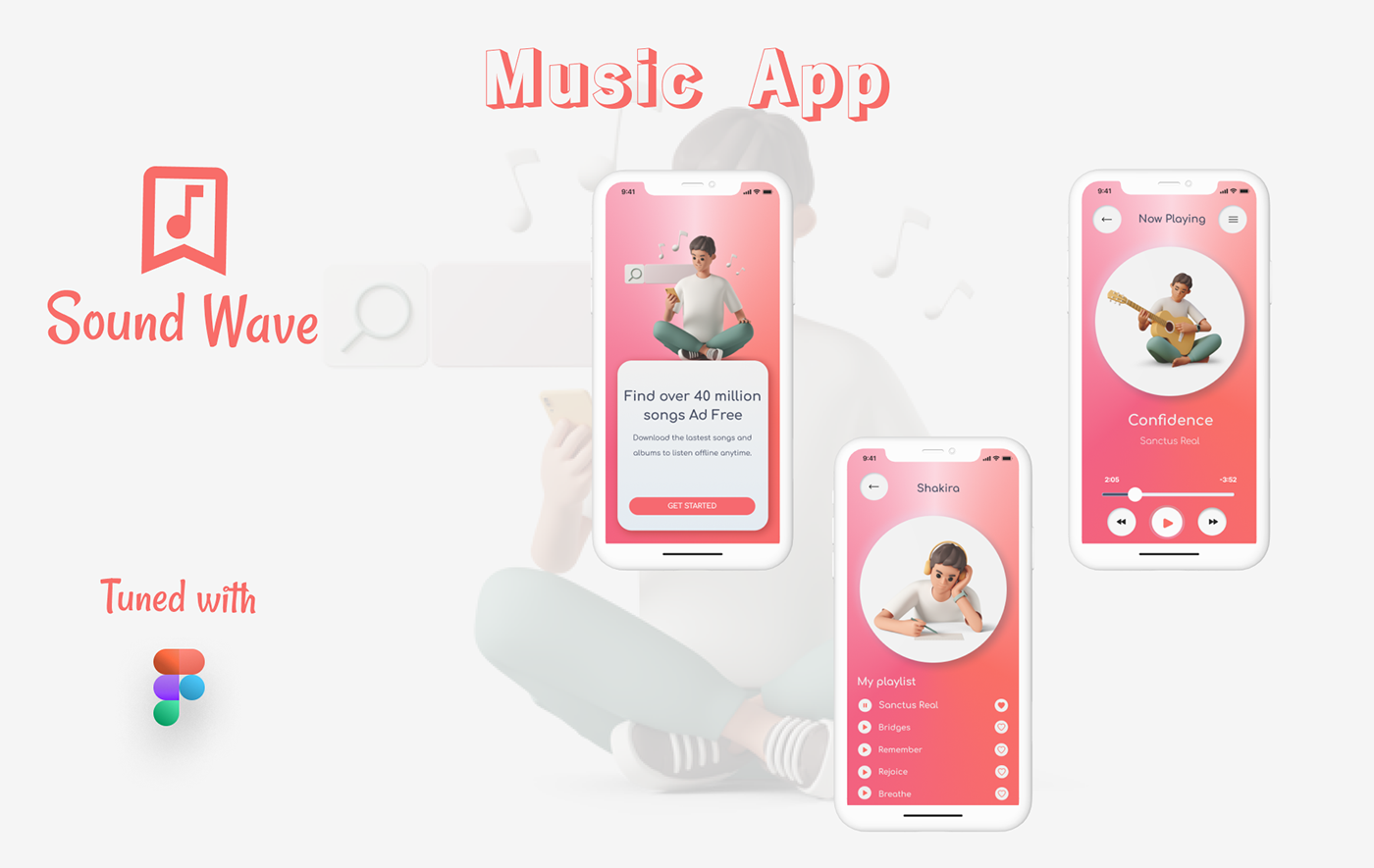 Figma Mobile app musicplayer neumorphism ui design