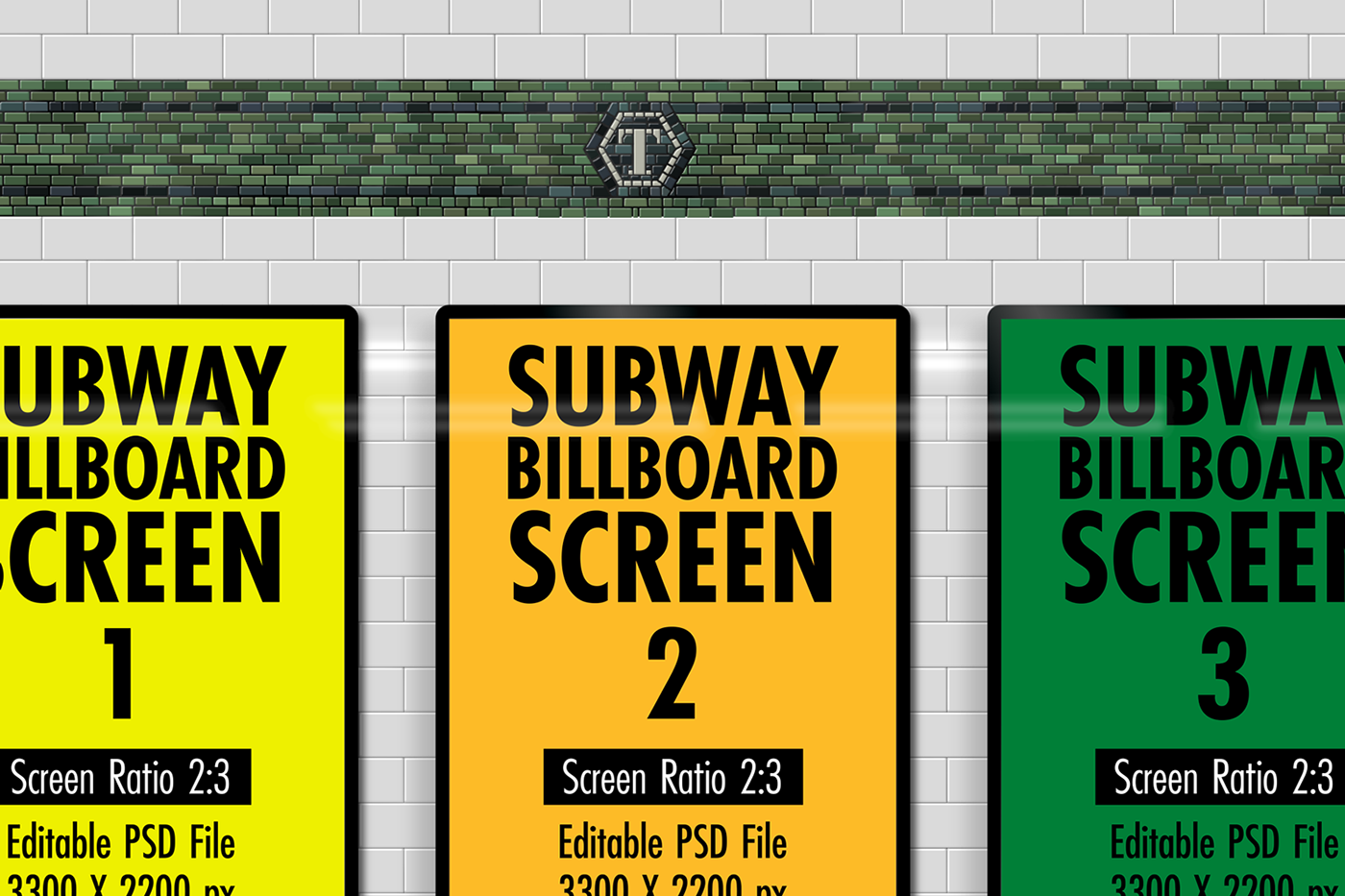 mockups Subway Billboard subway screen Billboard mockup nyc Advertising  metro Display Digital Screens