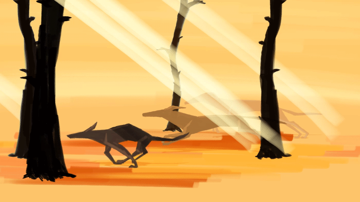 animation  Classic dog run cycle woods autumn ILLUSTRATION  motion design