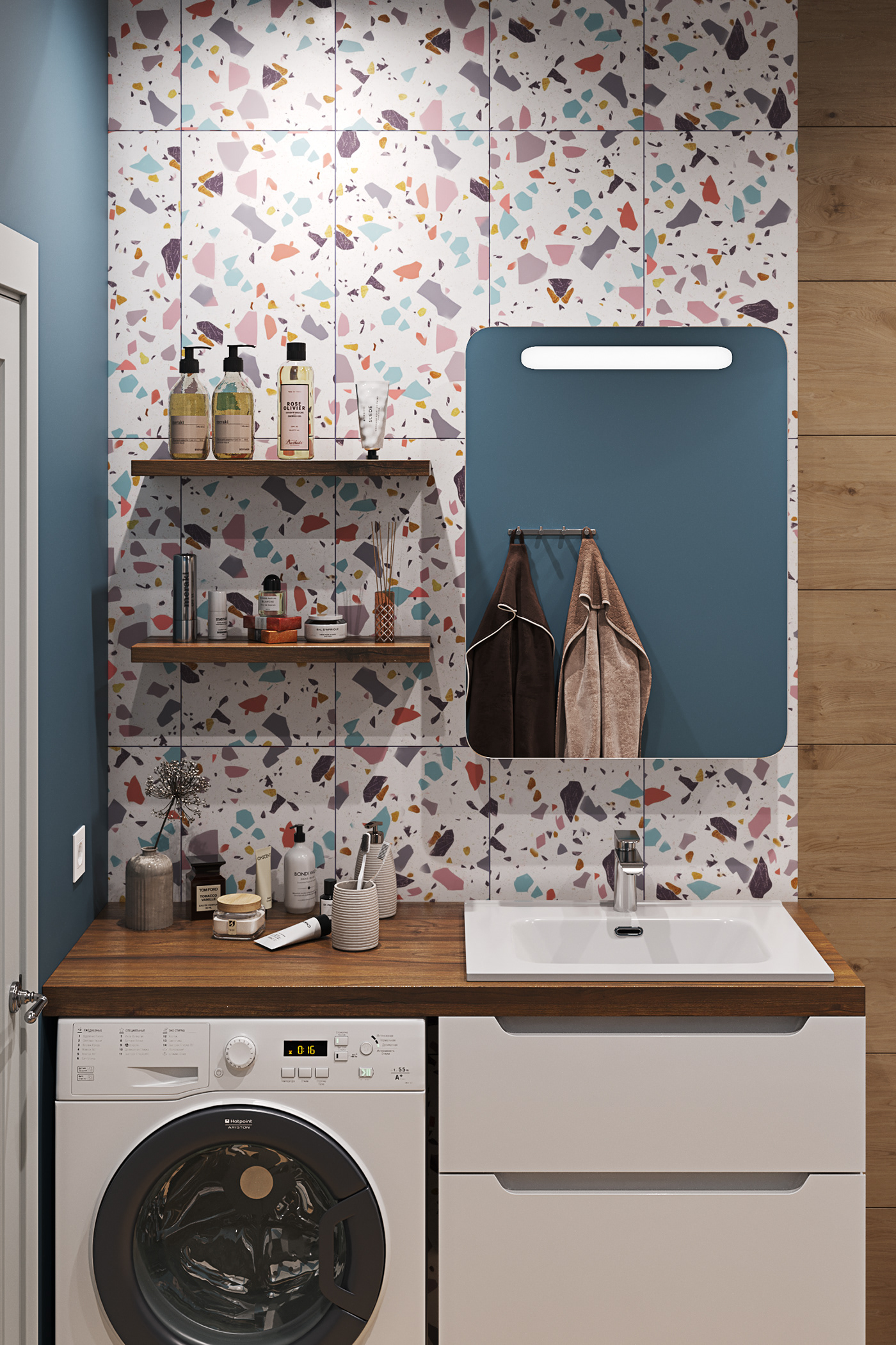 3D 3ds max archviz bathroom CGI corona interior design  modern Render visualization