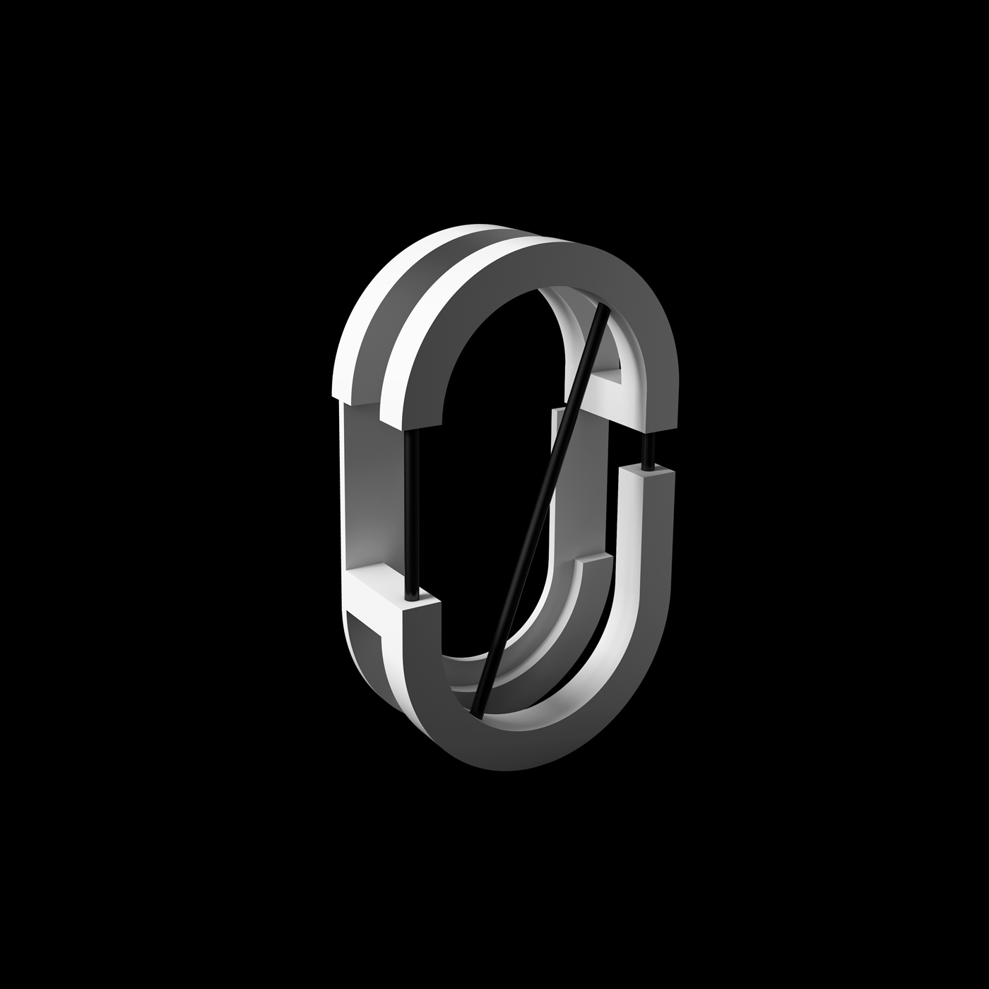 3D numbers lighting technical c4d Render geometric type font poster