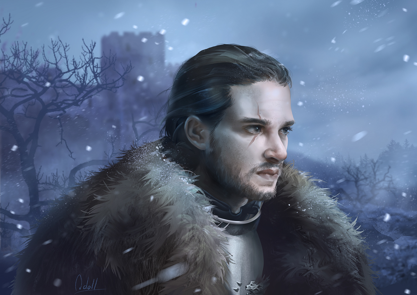 John Snow- Game of thrones fan art.