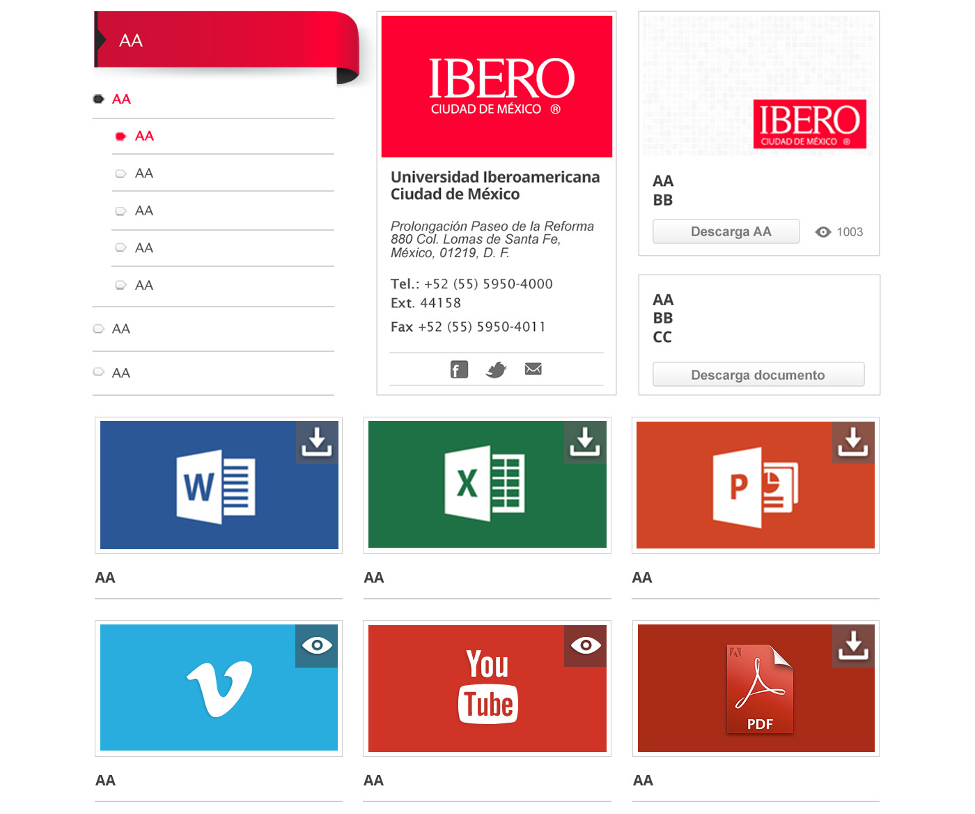 ibero Universidad Iberoamericana Website UI ux desktop Responsive redesign Web components itzavu