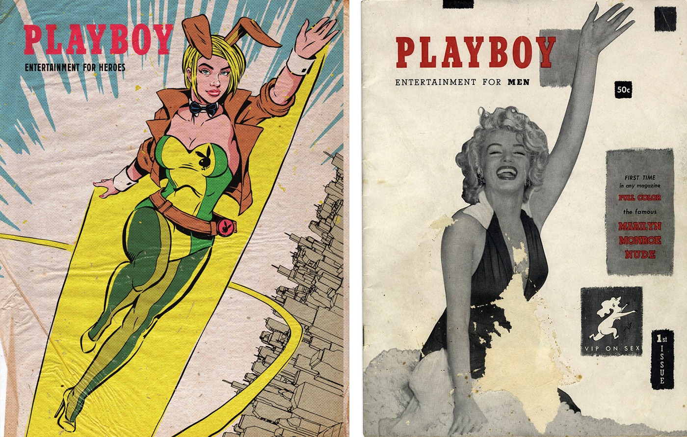 Playboy,playboy,cover,magazine,Pop Art,comics,rework,vintage,sexy,Adobe Pho...