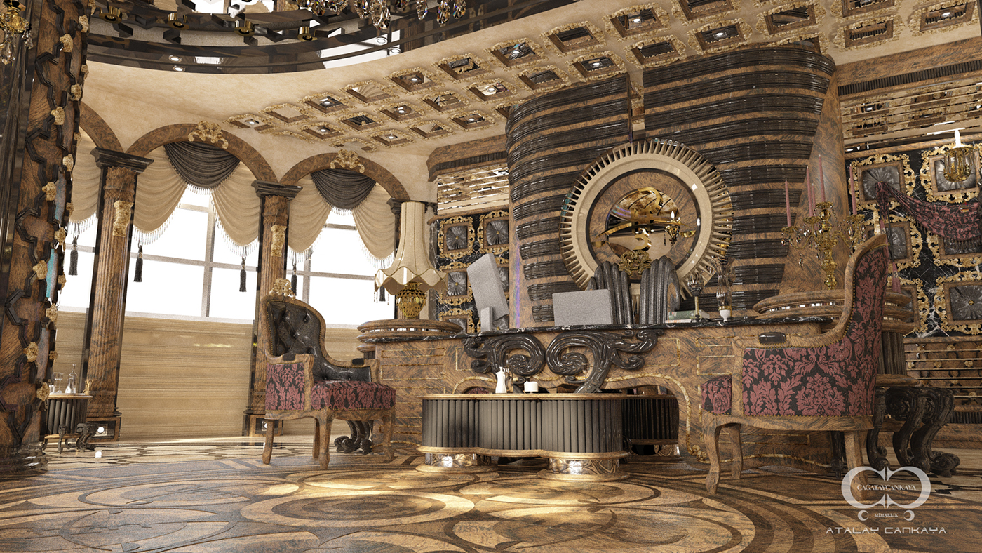 avangarde Classic Barok wood Elite highsociety 3D 3dsmax vray Interior