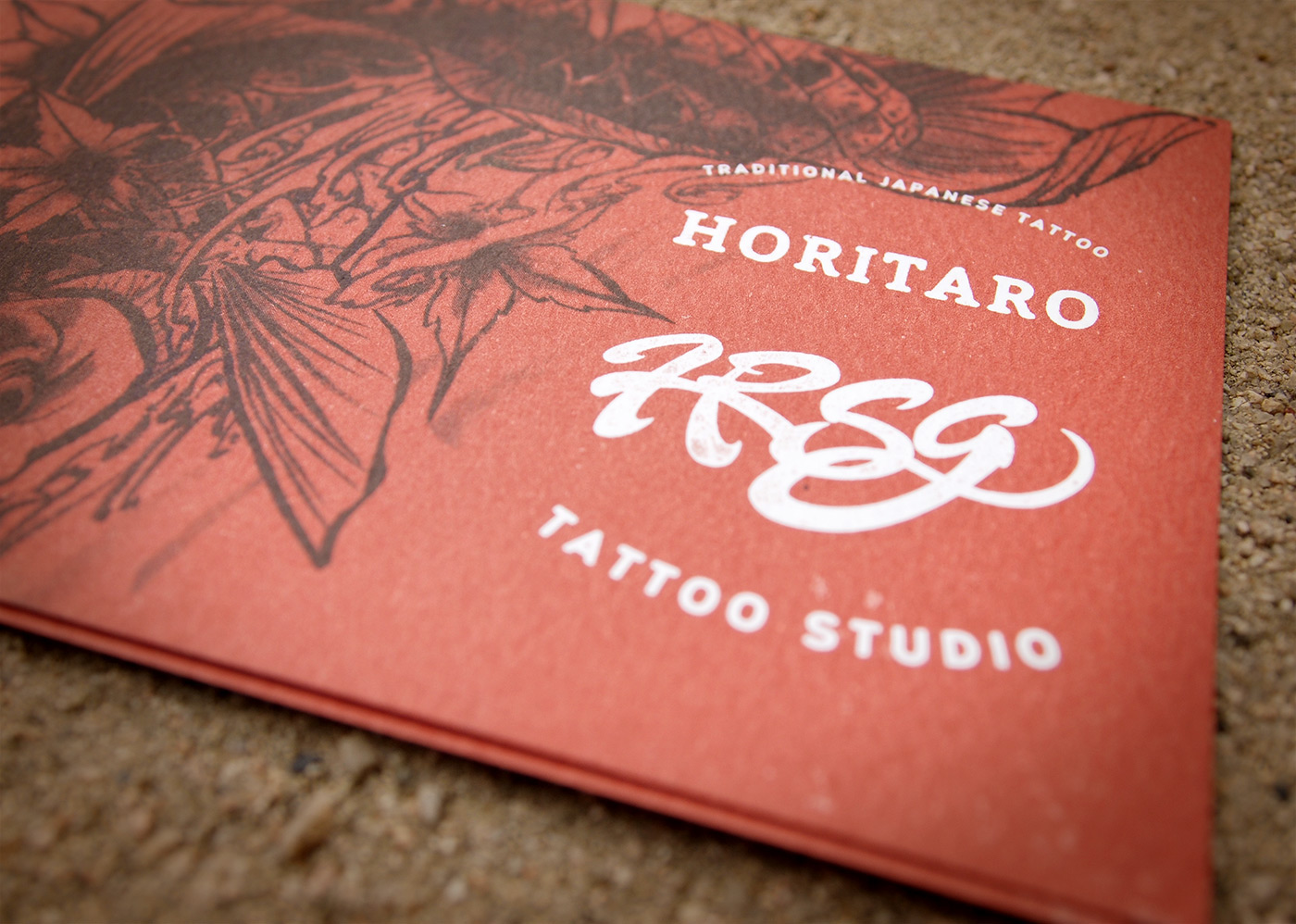 tattoo letterpress Japanese Calligraphy lettering Japanese tattoo artist red black visual identity japan Stationery