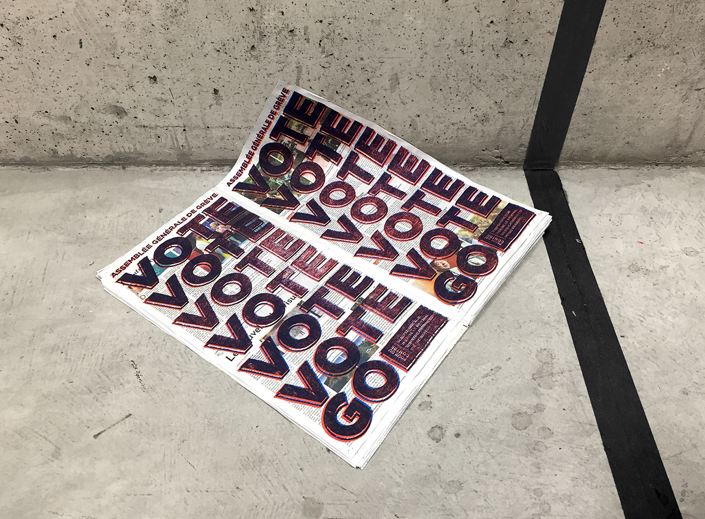 journal news pepper screen printing sérigraphie Typographie student strike UQAM poster affiche engage design