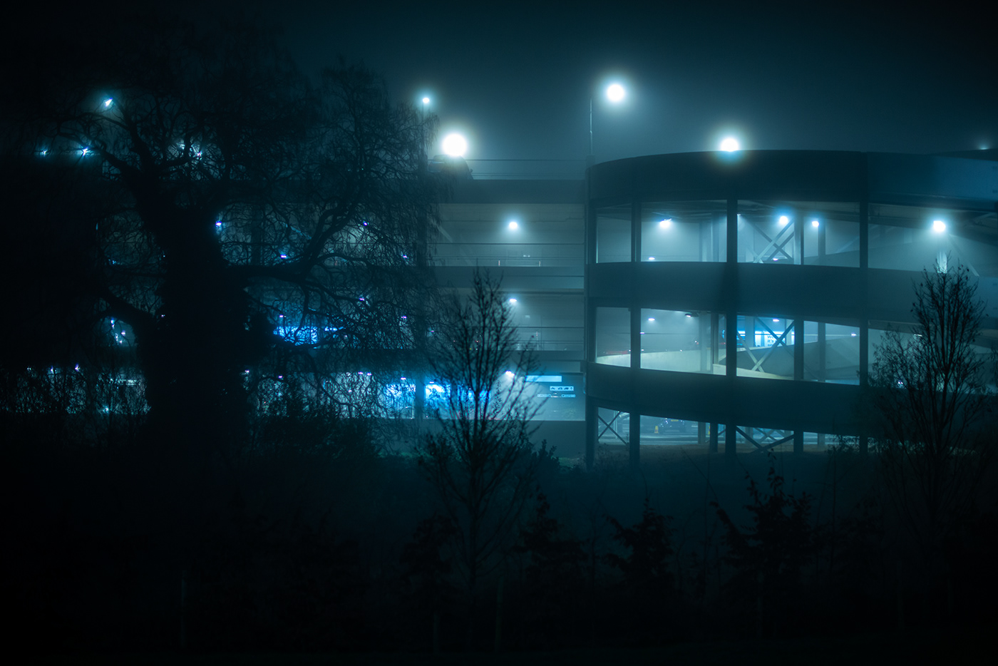 fog night Reading city Porsche town UK dark ikea berkshire